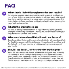 Simple daily use instructions for Strong Jaw bone formula.
