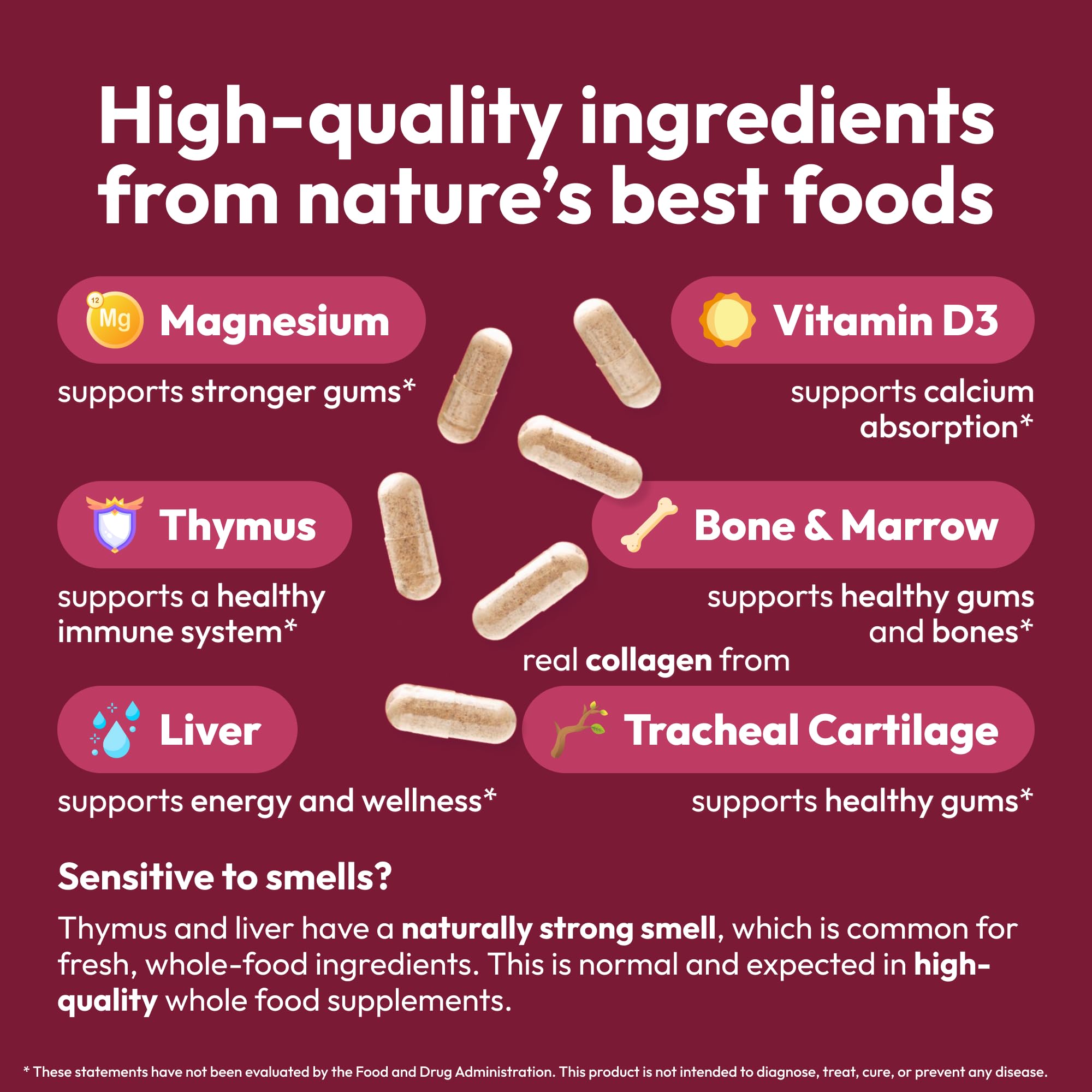 Packaging hero image of Strong Jaw Gum Restore emphasizing dental wellness