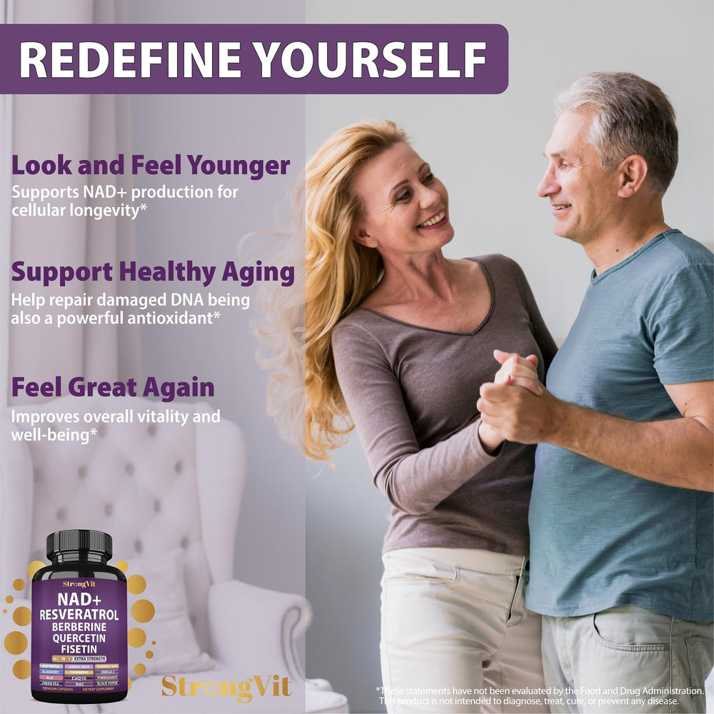 StrongVit Anti-aging formula ingredients image displaying an 18-in-1 synergistic complex