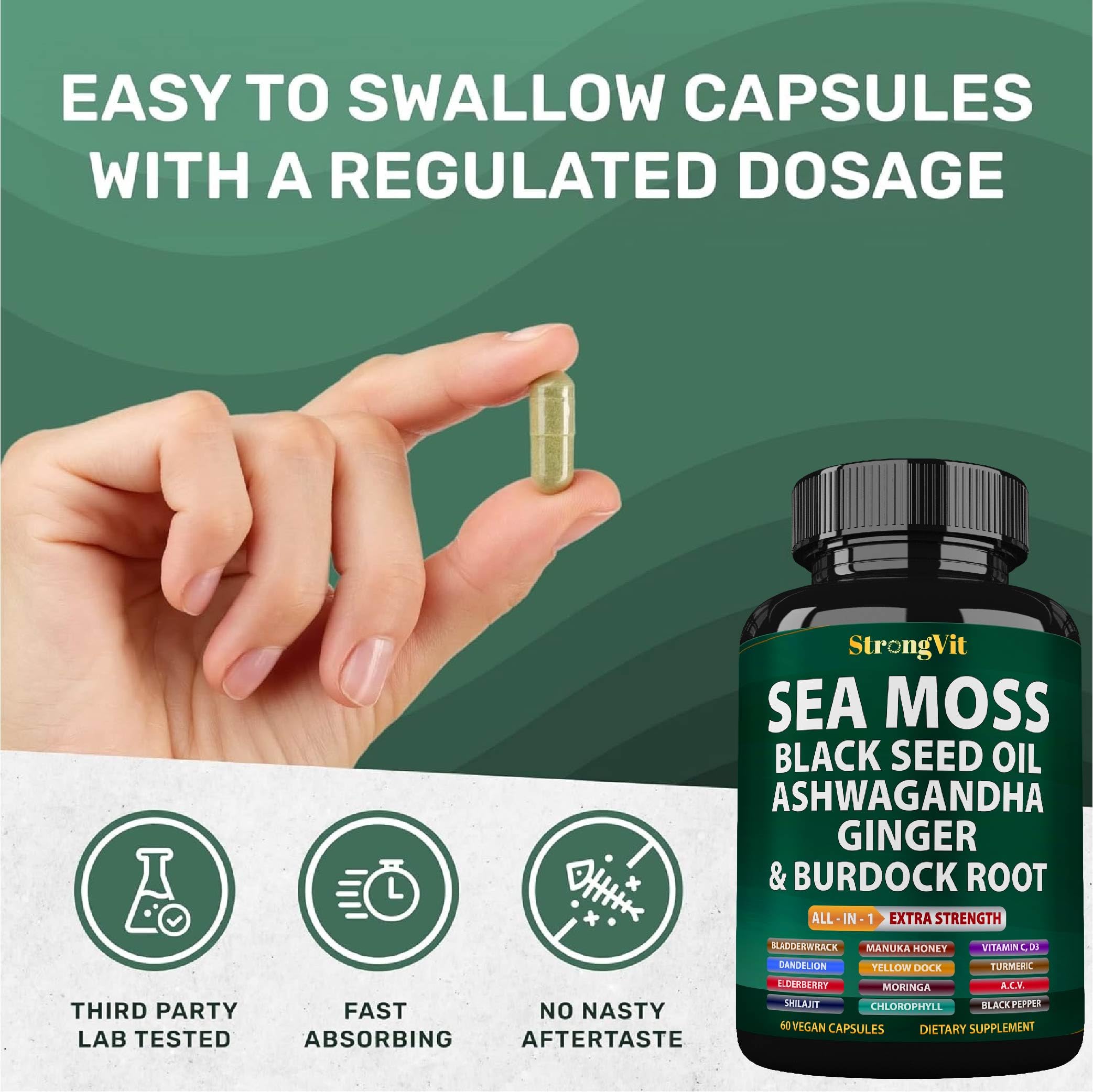 StrongVit full-spectrum mineral capsule bottle communicates comprehensive multimineral support