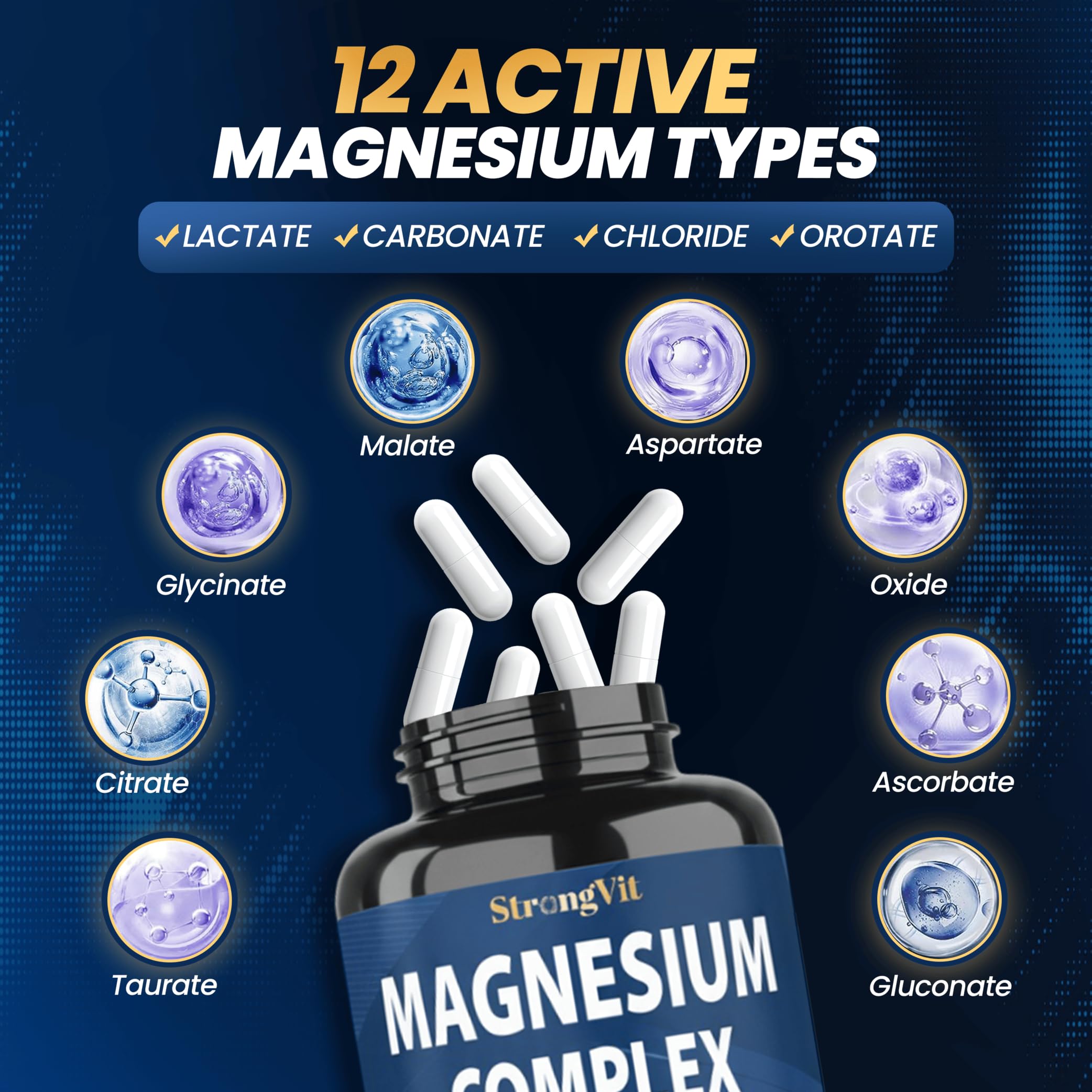StrongVit capsules poured for easy swallow and high absorption.
