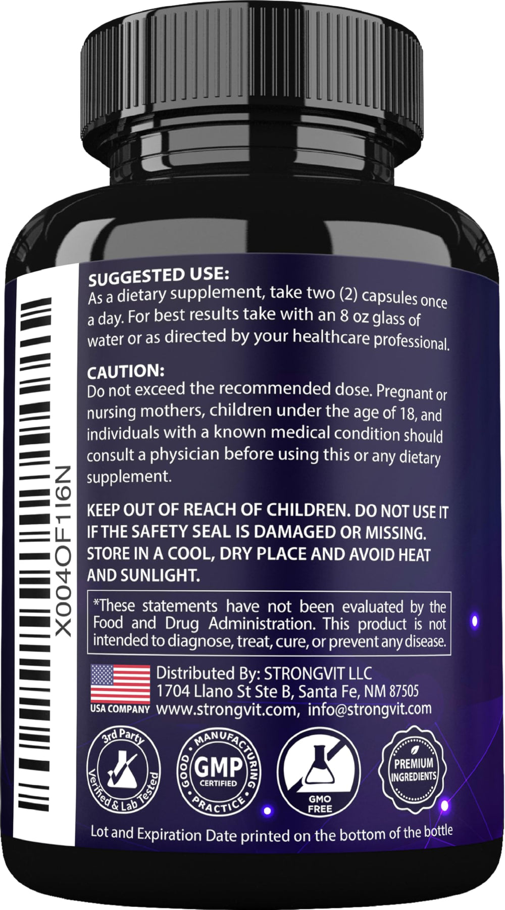 StrongVit money-back guarantee badge signals confidence in the product.