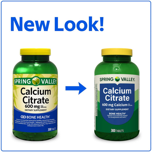 Close-up of label on STS Home calcium citrate bottle highlighting allergen-free formula