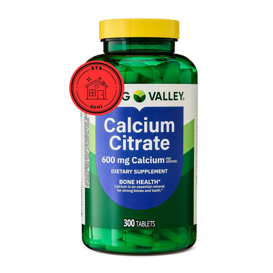 STS Home Spring Valley Calcium Citrate bottle with 600 mg tablets for bone support