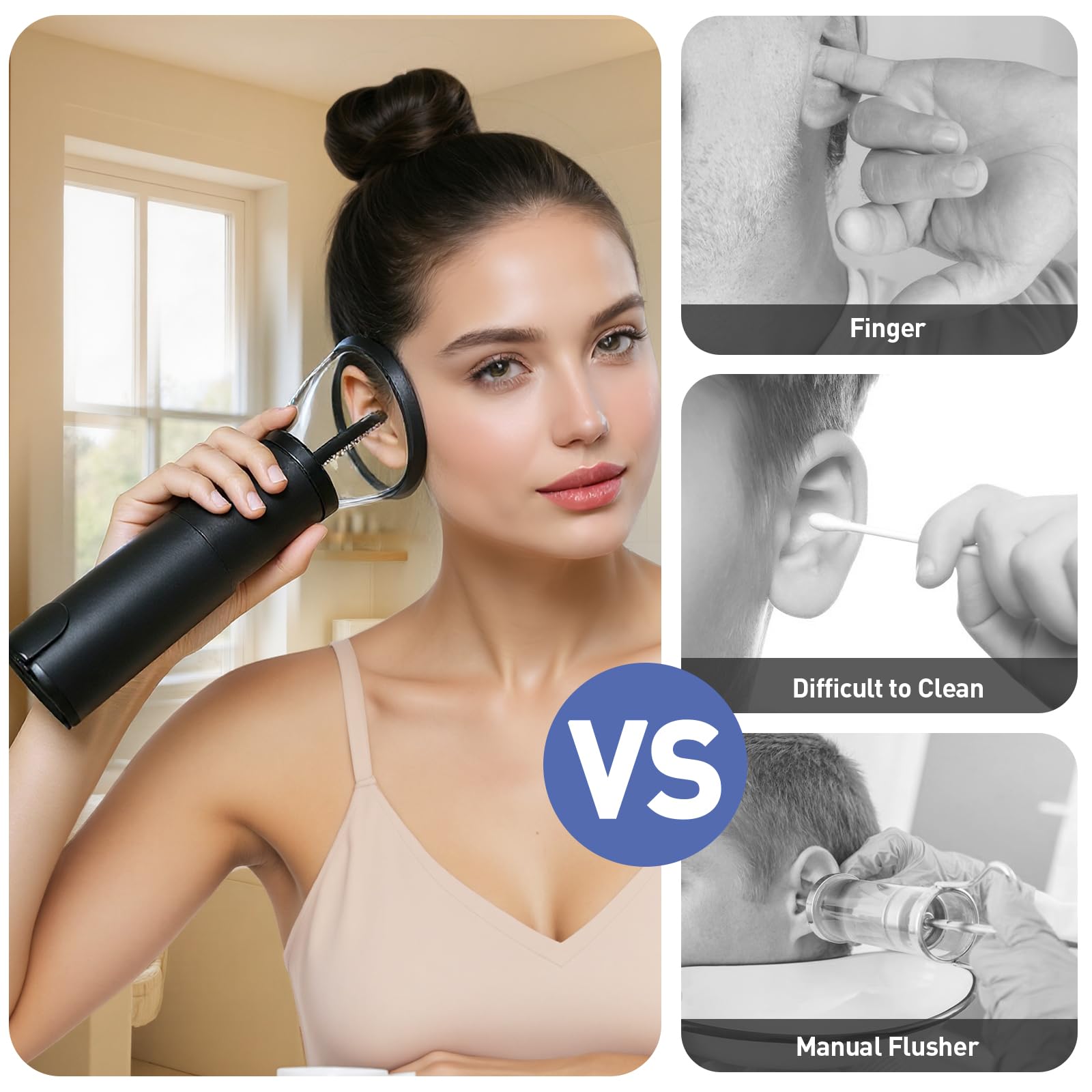 STYNGT device display shows four modes for customizable ear cleaning