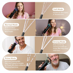 Rechargeable STYNGT ear cleaner connected to USB-C for long-lasting power