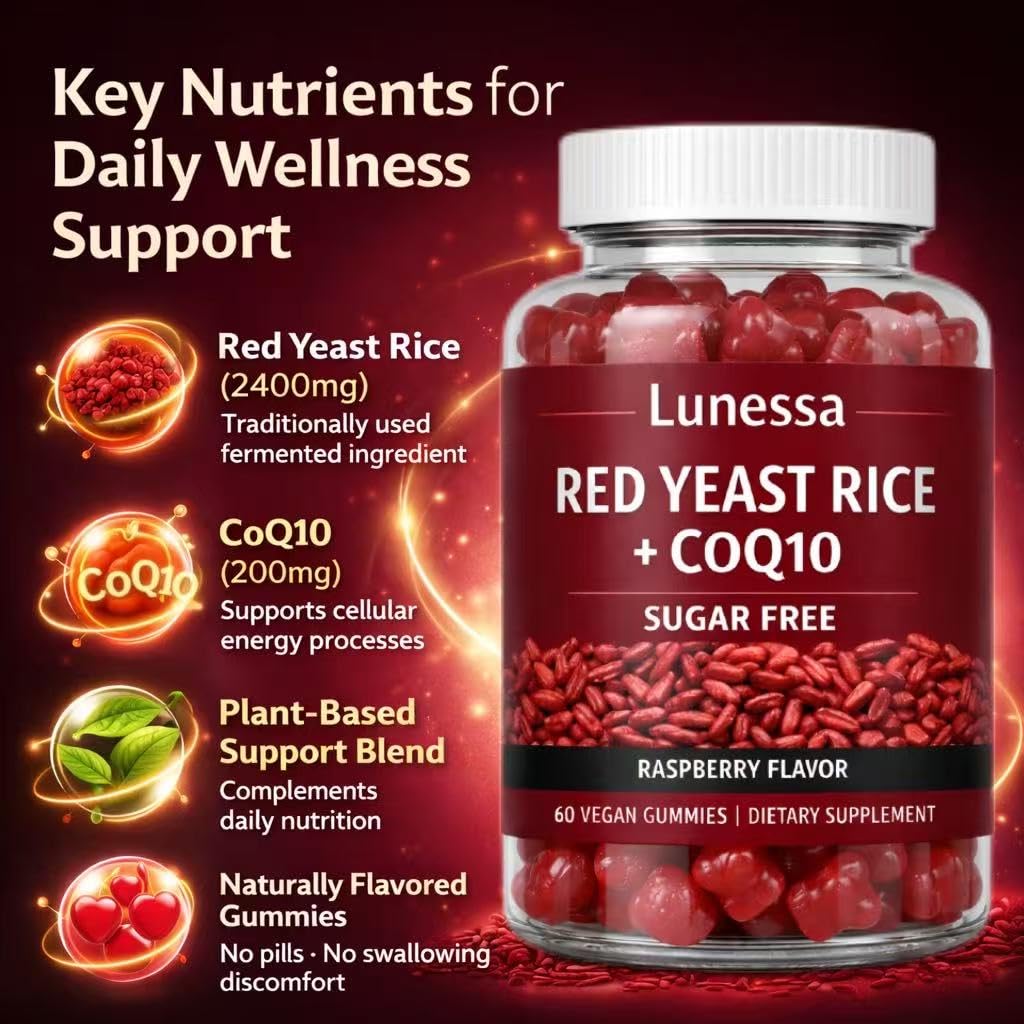 Lunessa gummies highlighting CoQ10 within the formula