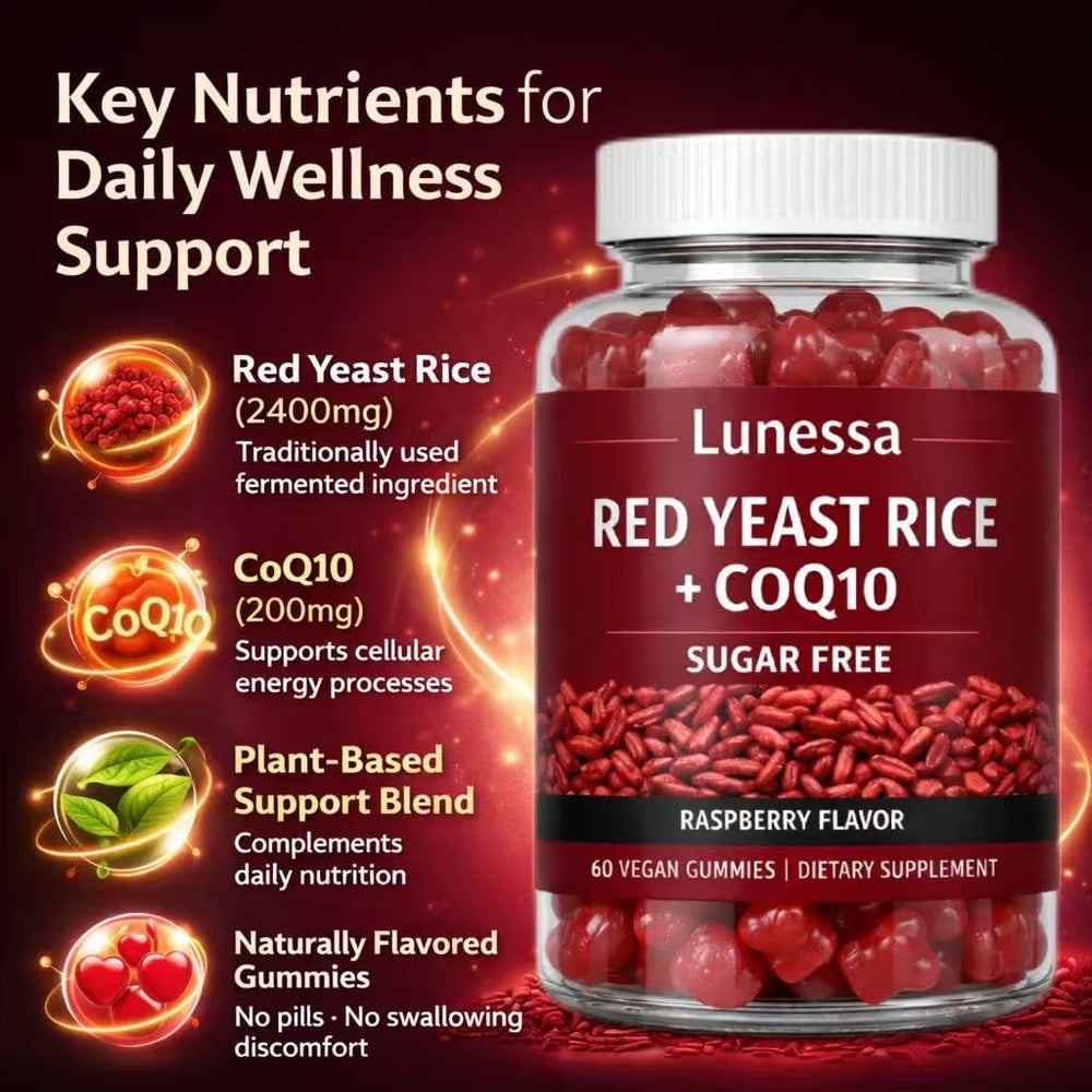 Lunessa gummies highlighting CoQ10 within the formula