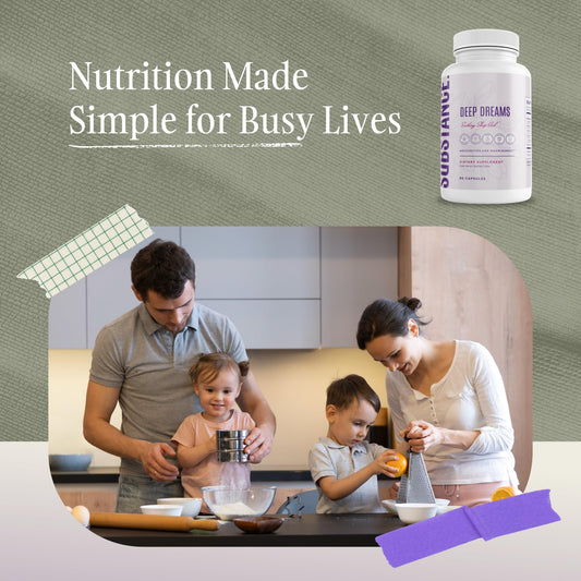SUBSTANCE Nature’s Deep Dreams bottle side angle suggests an easy nightly routine.