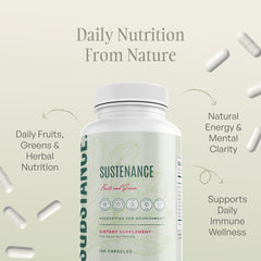 SUBSTANCE Sustenance daily capsules suggest simple incorporation into your morning ritual.