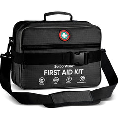 SuccorWare first aid kit compartments labeled for quick access during emergencies.