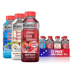 SueroX Patriotic Pack blueberry bottle for active days with refreshing, sugar-free hydration