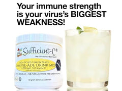 Sufficient-C lemon peach bottle back with nutrition panel for informed choices