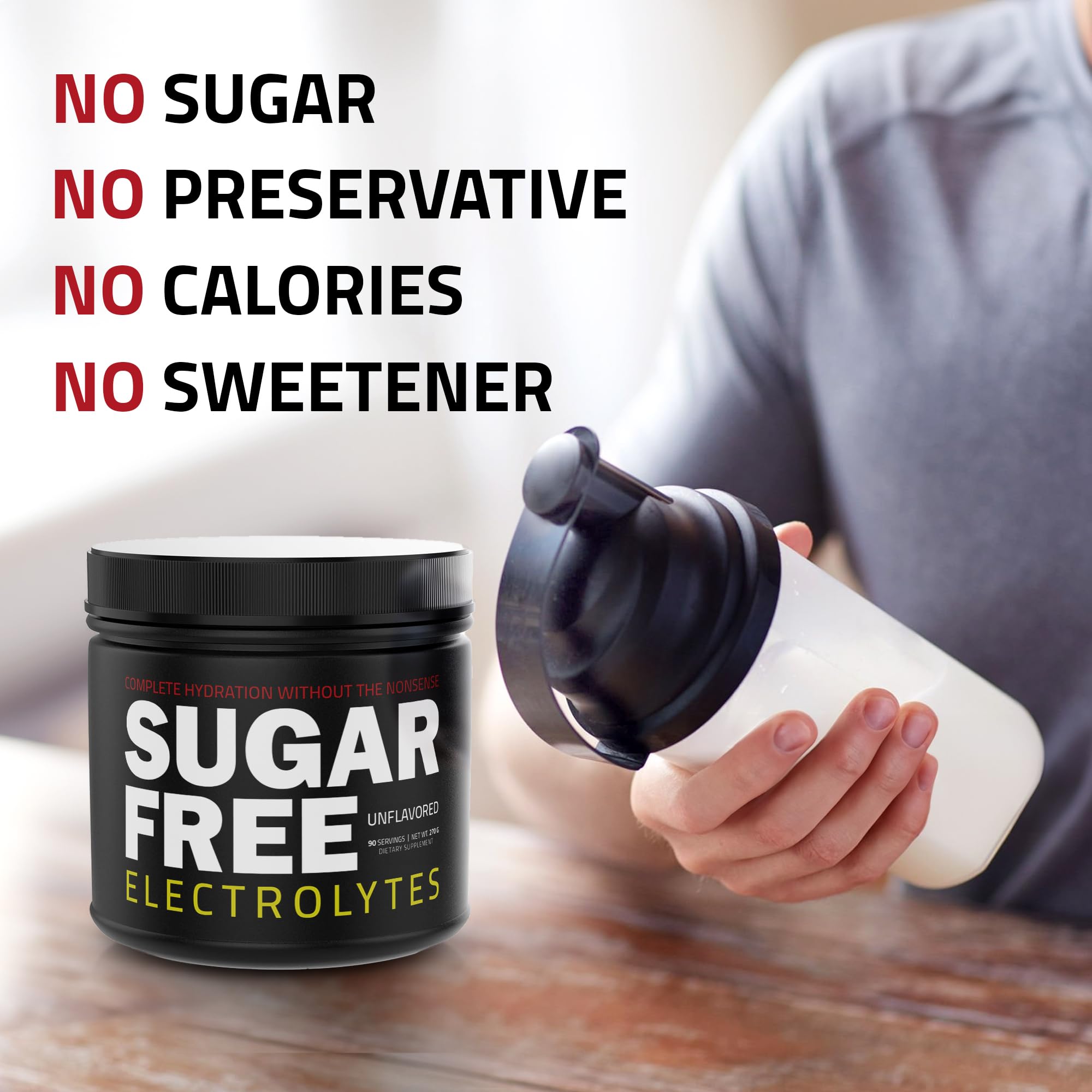Sugar Free Electrolytes dissolving in water for rapid hydration.
