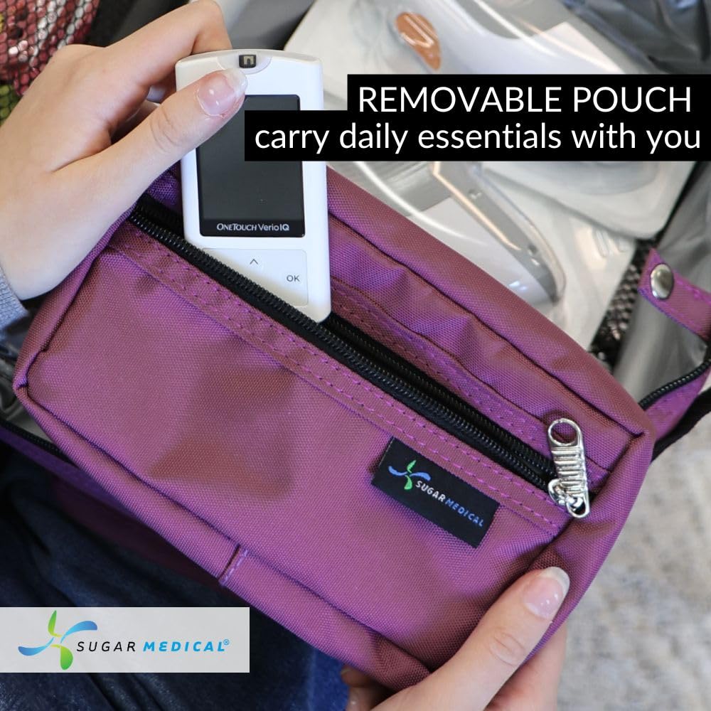 Sugar Medical travel bag dimensions 11.13 by 8.25 by 5 inches.