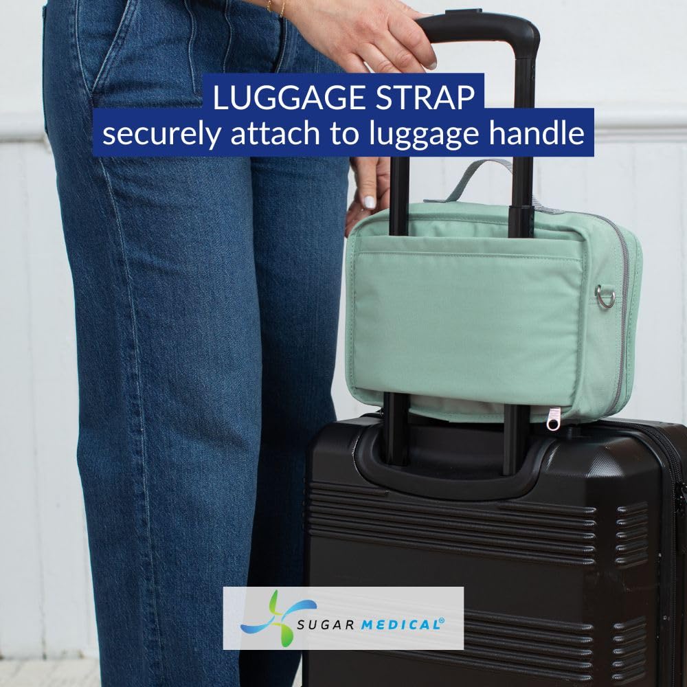 Sugar Medical insulated diabetic travel bag with adjustable shoulder strap for easy carrying