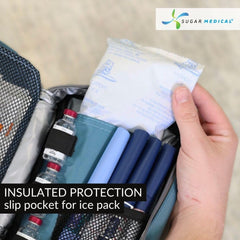 Insulated cooling pocket keeps insulin pens at safe temperature