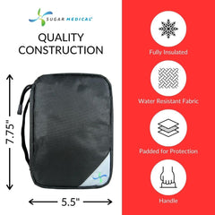 Sugar Medical Insulated Diabetes Organizer insulated pocket keeps contents cool on the go.