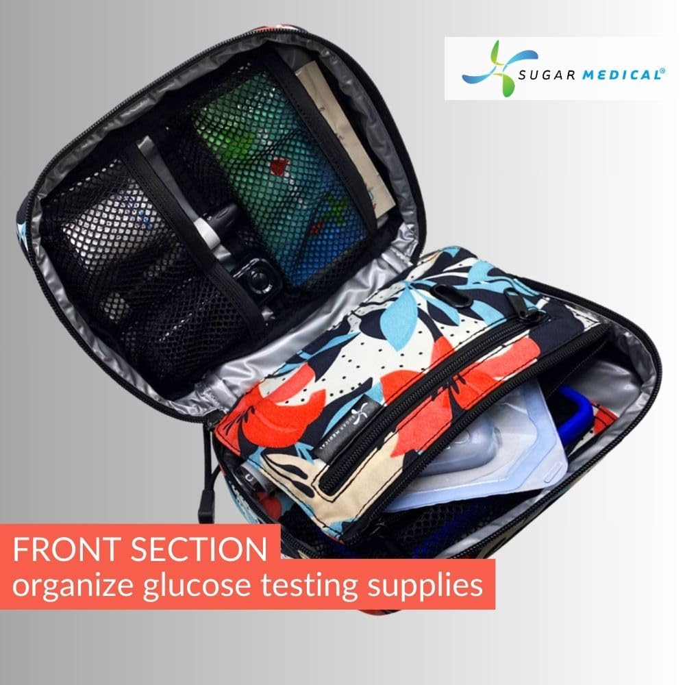 Sugar Medical insulated organizer mesh pocket for swabs and small items
