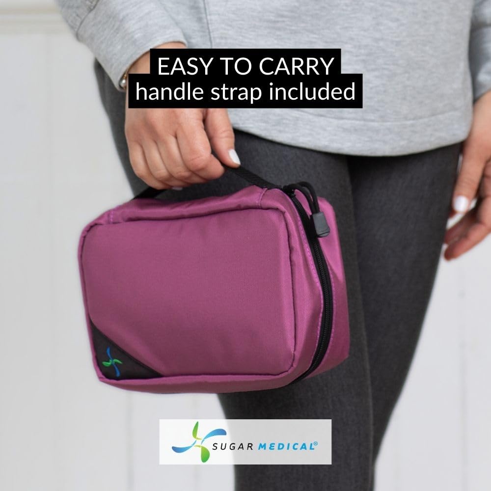 Sugar Medical Insulated Diabetes Organizer test strip trash can feature