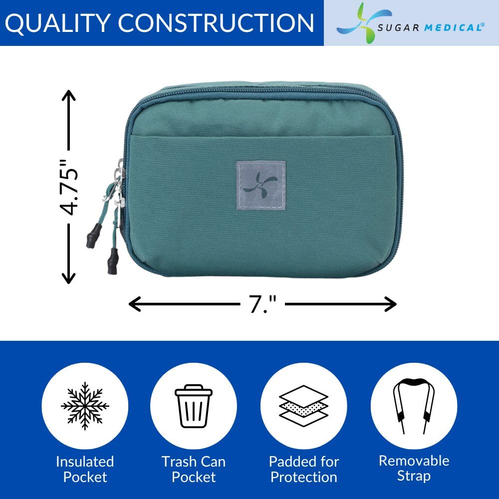 Sugar Medical insulated diabetes supply bag Pine built in test strip trash can