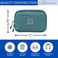 Sugar Medical insulated diabetes supply bag Pine built in test strip trash can