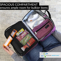 Sugar Medical back compartment holds glucagon and other essentials securely.