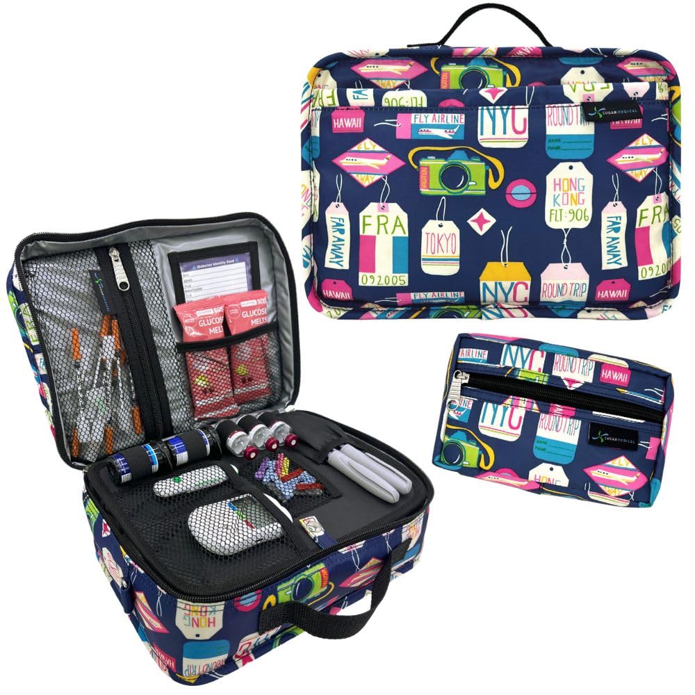 Sugar Medical insulated diabetes travel bag exterior view showing compact, breathable design for on-the-go use