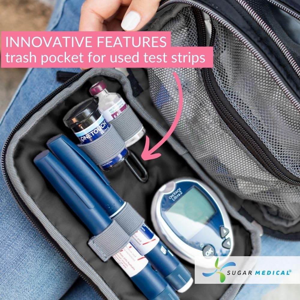 Sugar Medical main compartment securely stores diabetes gear during travel