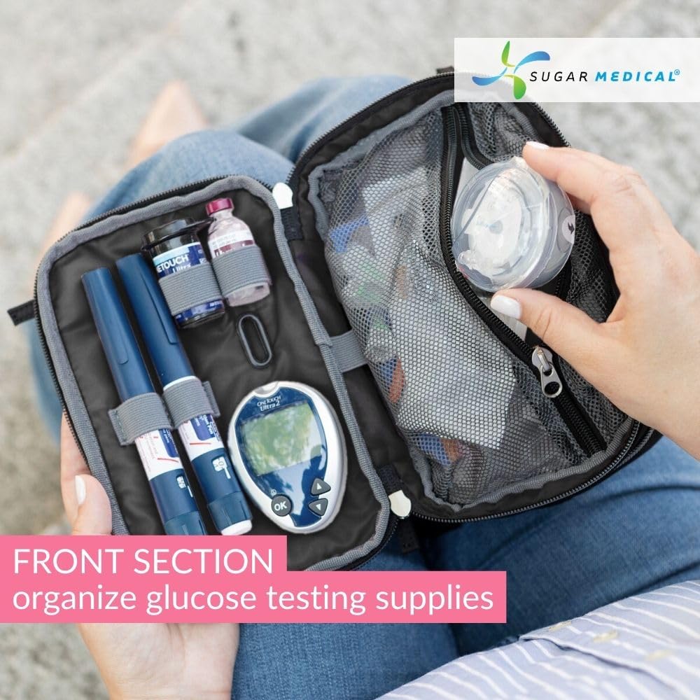 Sugar Medical crossbody strap extended for hands-free transport