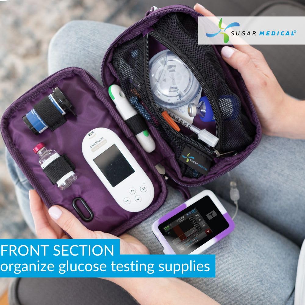 Back insulated pocket stores insulin or bulky supplies for travel.