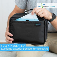 Sugar Medical travel bag with strap enables easier carrying.