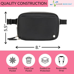 Sugar Medical waist-to-crossbody convert feature for flexible wear