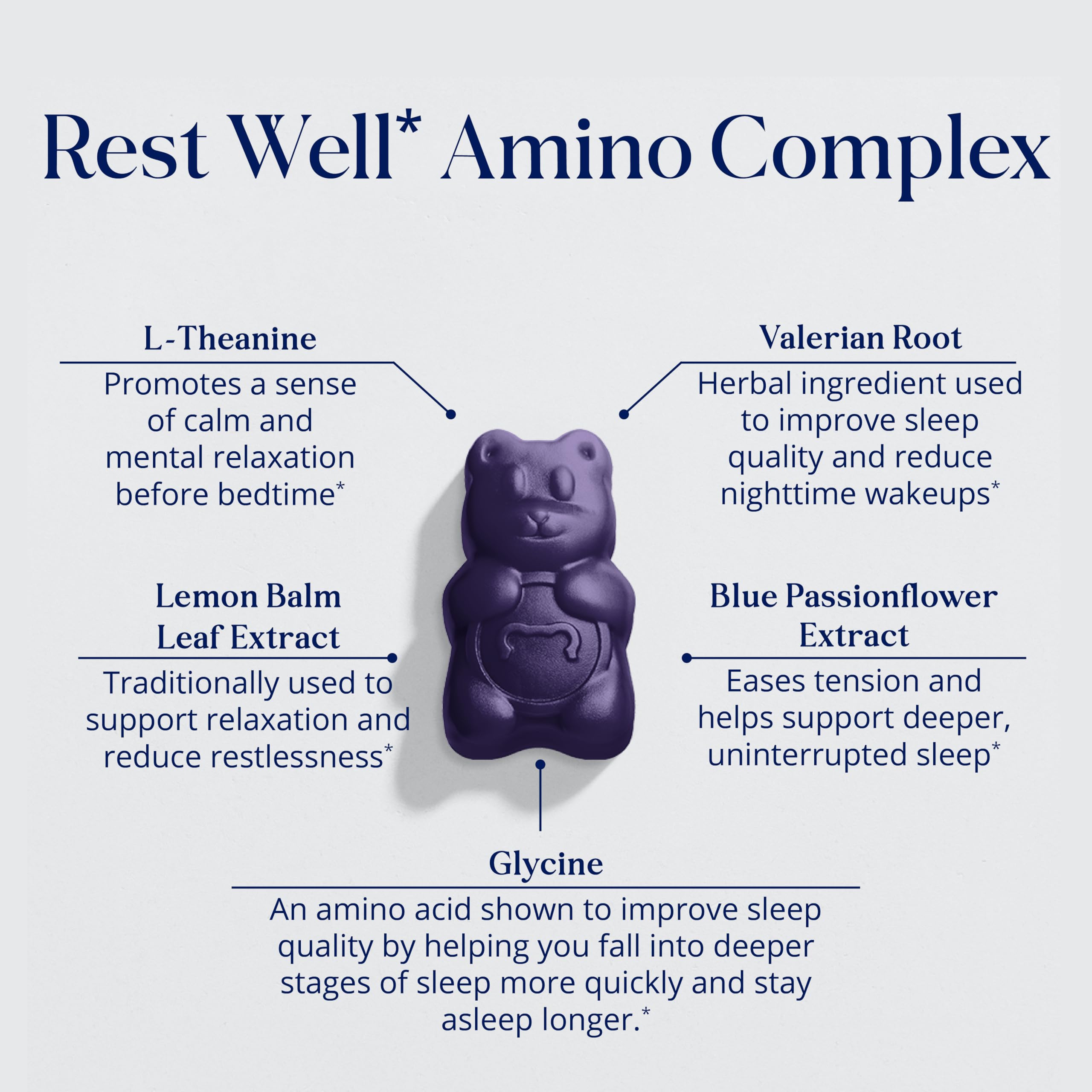 SugarBearHair Sleep Gummy bottle view emphasizes vegan formulation and ethical quality.