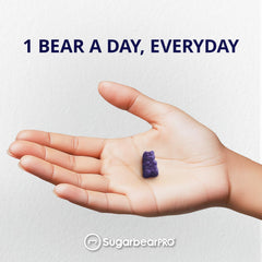 SugarBearHair Sleep Gummy pour action showcases ease of use before bed.