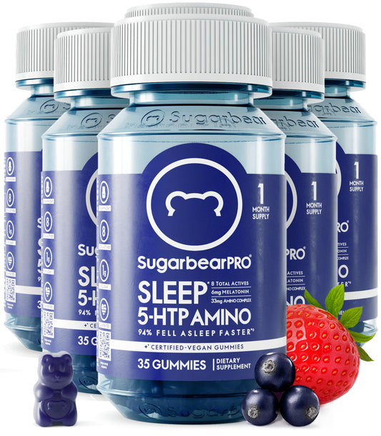 SugarBearPro Sleep Gummy with 6mg melatonin for natural wind-down.
