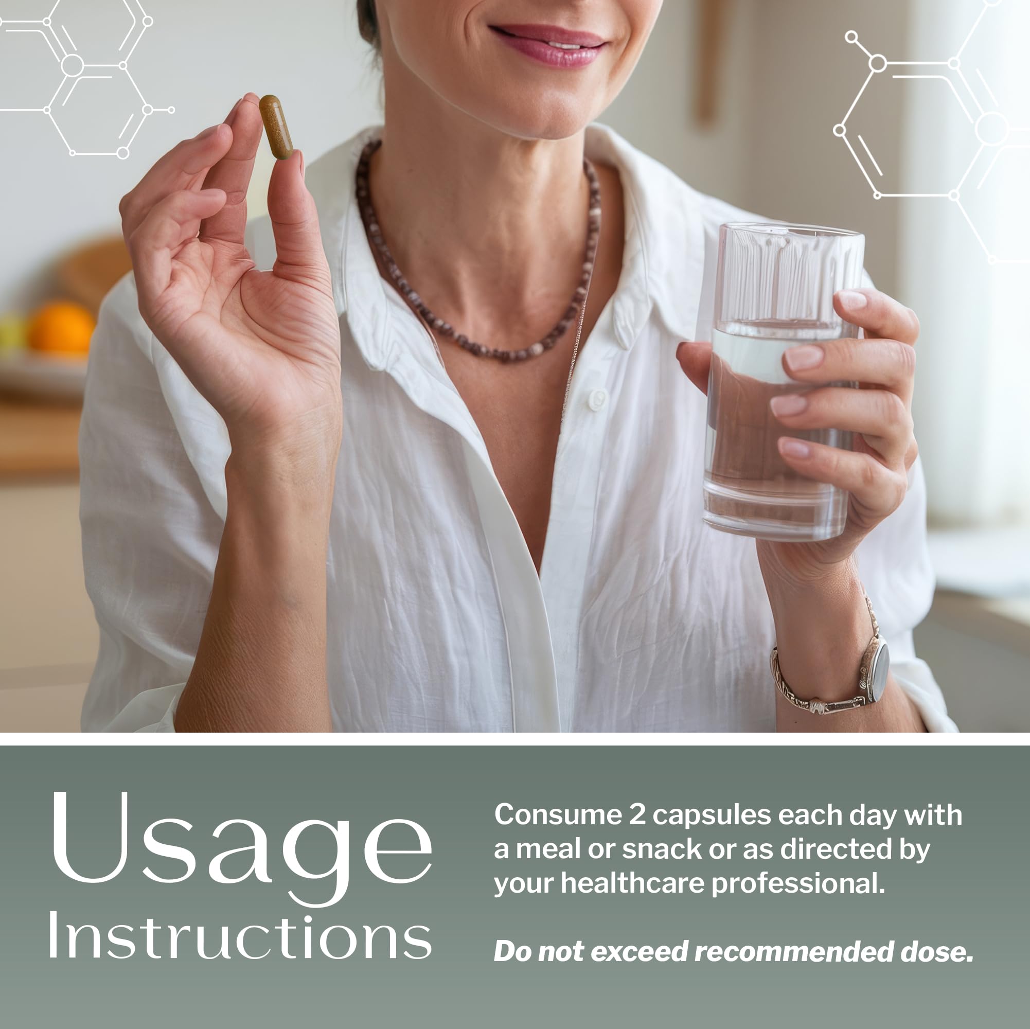 SugarMD Gluxion capsules close-up emphasizing easy daily dosage and chew-free intake.