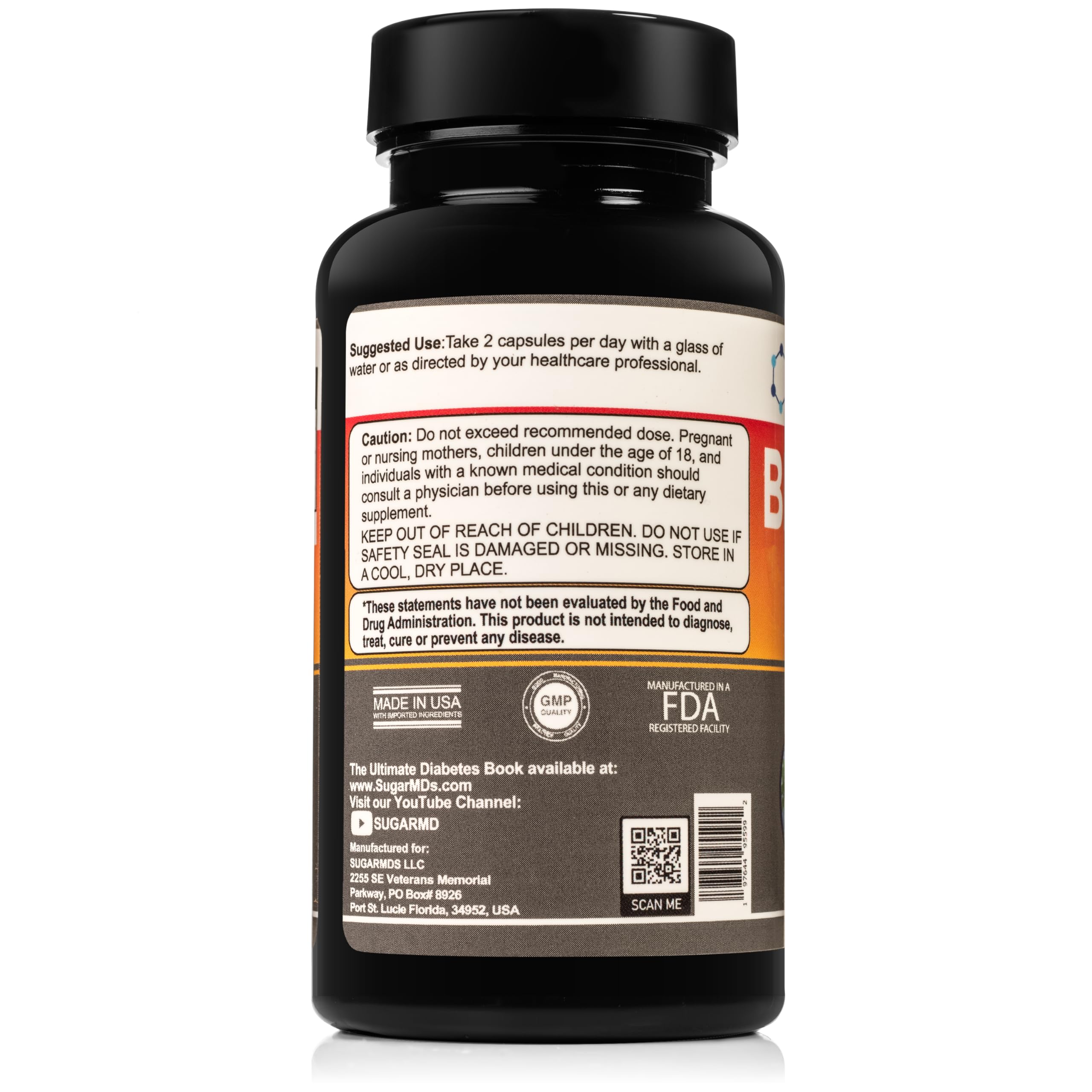 SugarMD Super Berberine capsule closeup highlights easy one daily dose