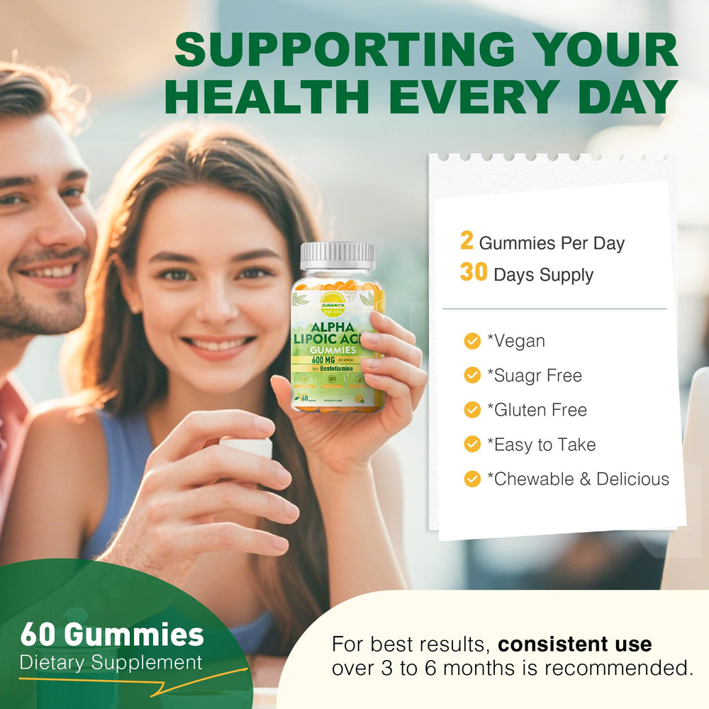 Panel shows Benfotiamine and B vitamins in 5-in-1 blend