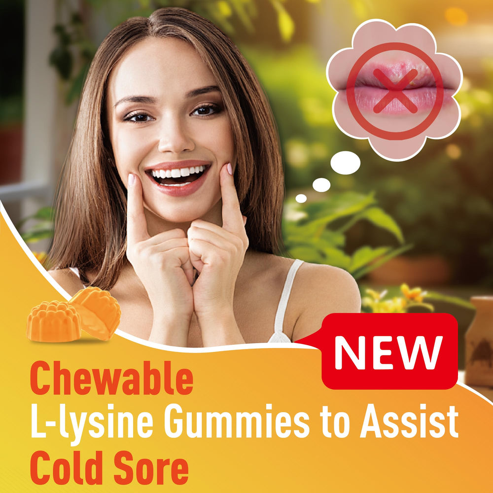 SUGAWITA Lysine Gummies pack shot features the 120 count bottle.
