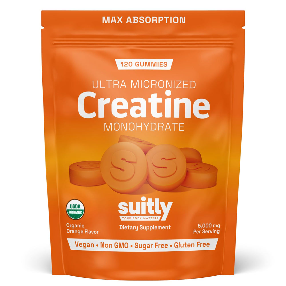 Suitly orange-burst flavor on label suggesting organic taste and refreshing energy