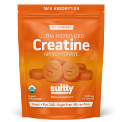 Suitly orange-burst flavor on label suggesting organic taste and refreshing energy