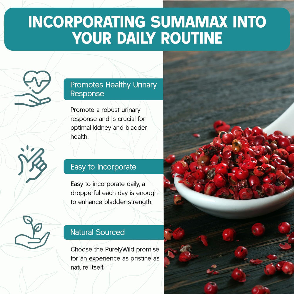 Sumamax cranberry extract bottle closeup emphasizes antioxidant-rich fruit components.