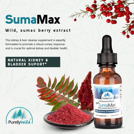 Sumamax raw sumac berries closeup shows natural ingredients for holistic wellness.