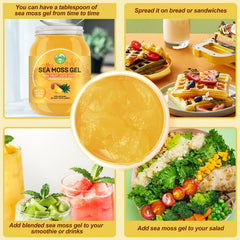 Spoon scooping SumDIP Sea Moss Gel for shakes and smoothies.