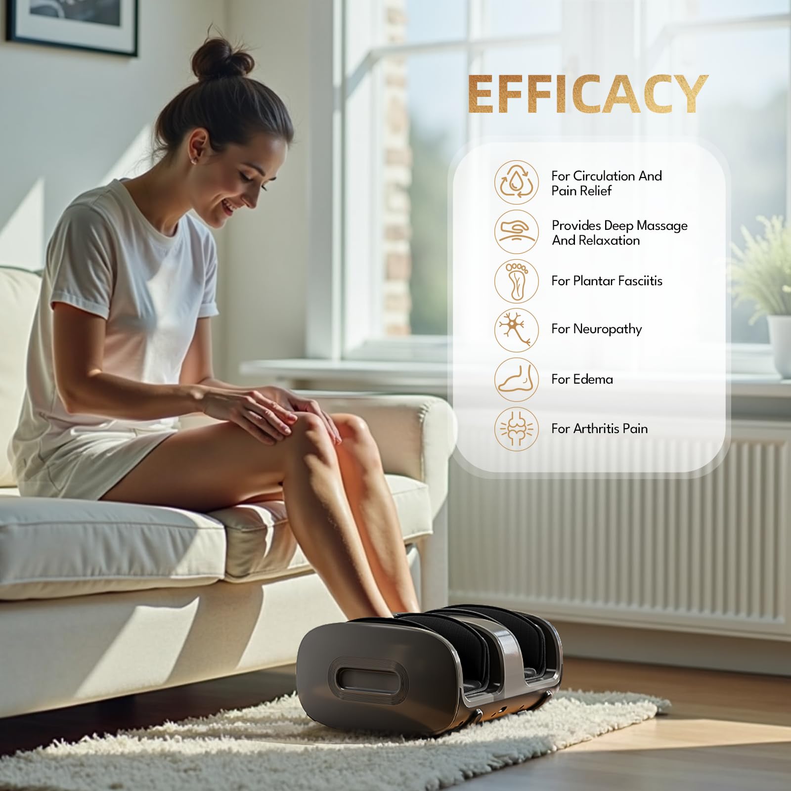 SUMELL Foot Massager with heat feature for cozy warmth after activity