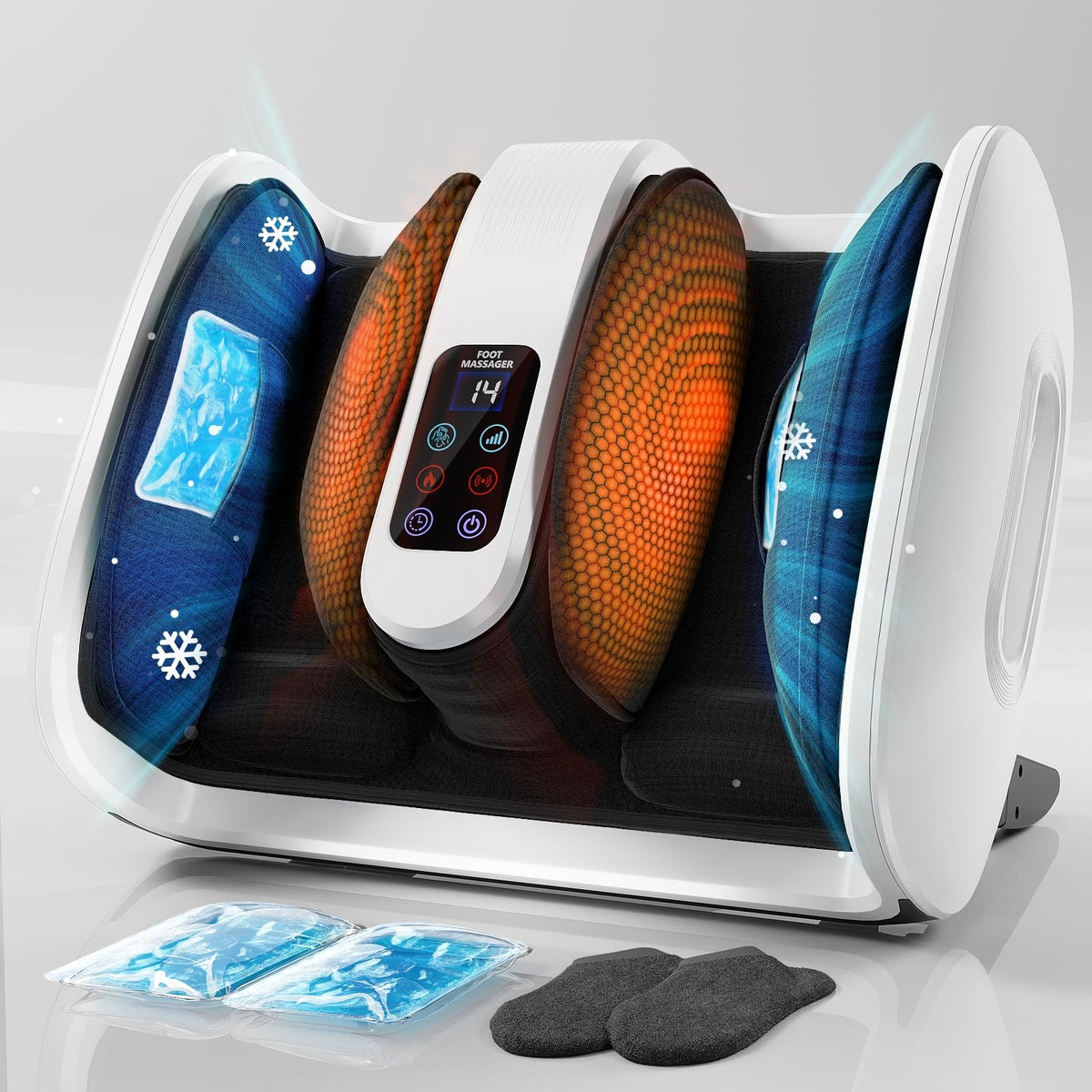 SUMELL Shiatsu Foot Massager with heat packs for soothing feet after long shifts