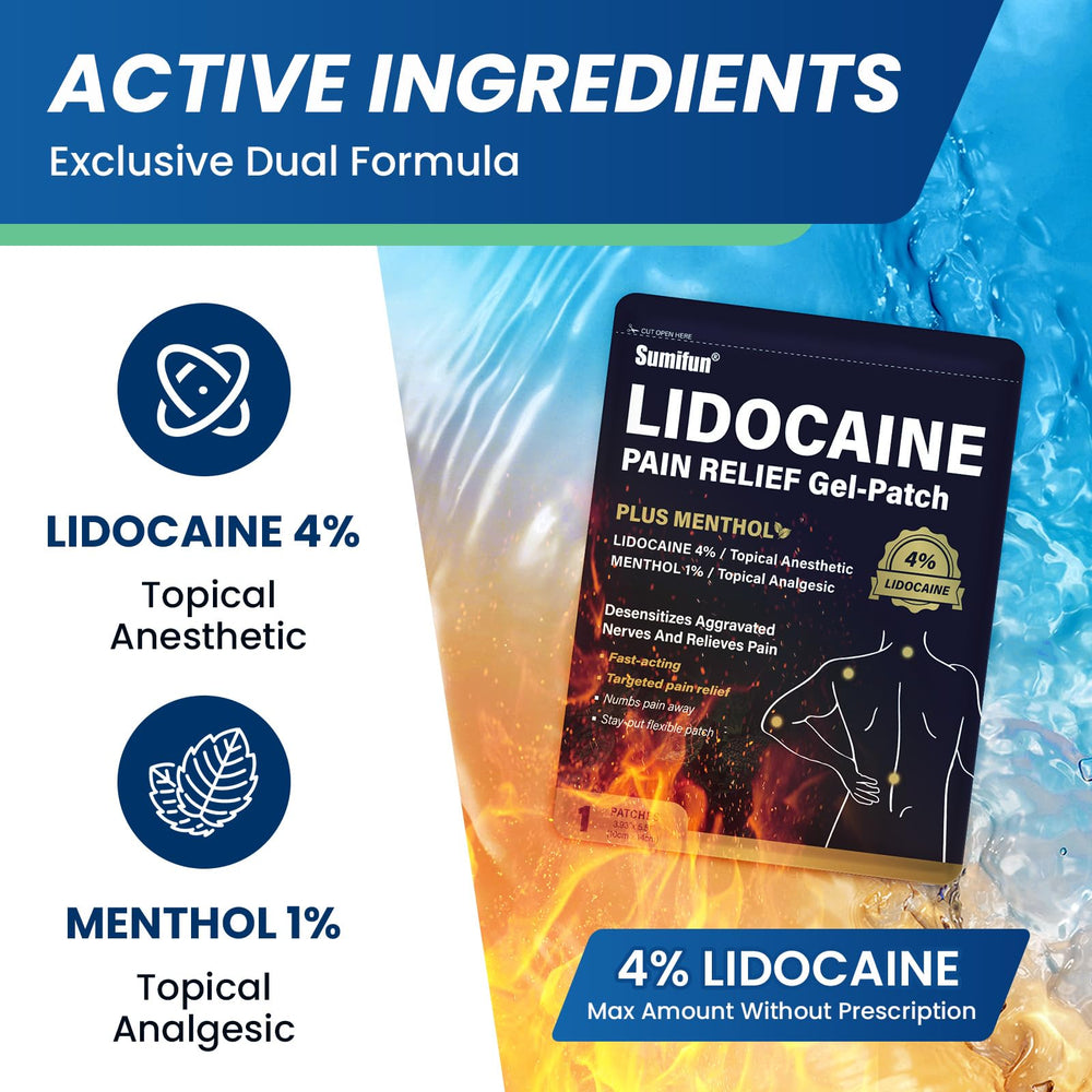 Sumifun 4percent lidocaine patch on neck provides fast localized relief