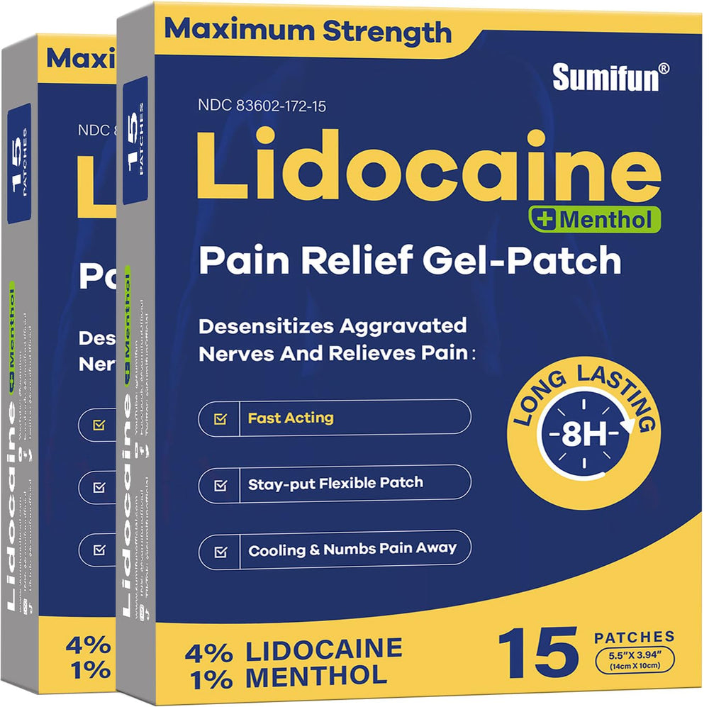 Sumifun 4% lidocaine patch box, 30-count pack for easy restocking