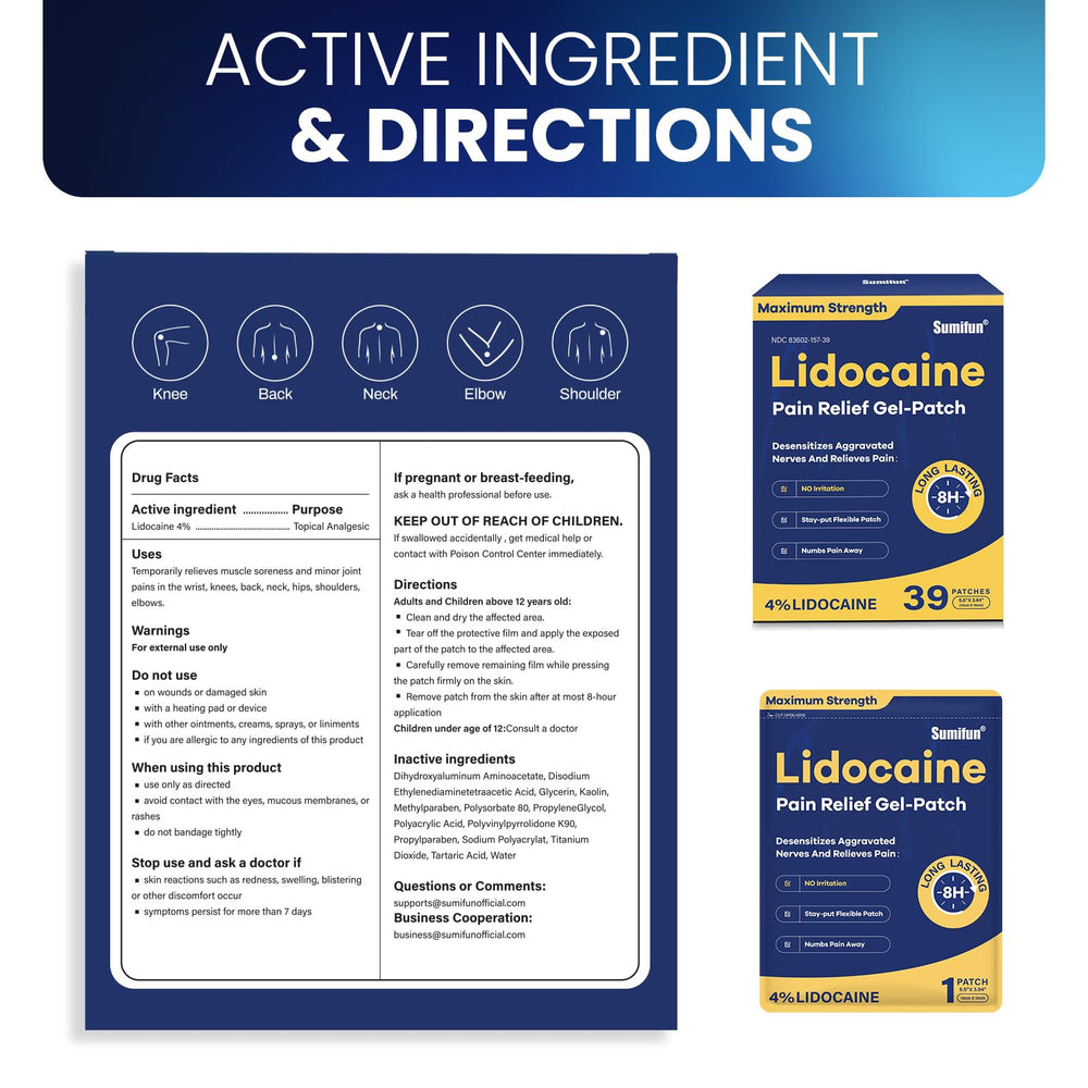 Sumifun 4percent lidocaine patches dispensing-friendly box for convenience